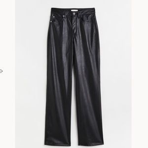 H&M Vegan leather straight leg pants